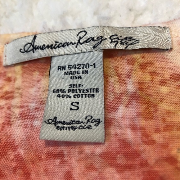 American Rag high low tie dye tank top scoop neck pullover orange white yellow - Picture 6 of 7